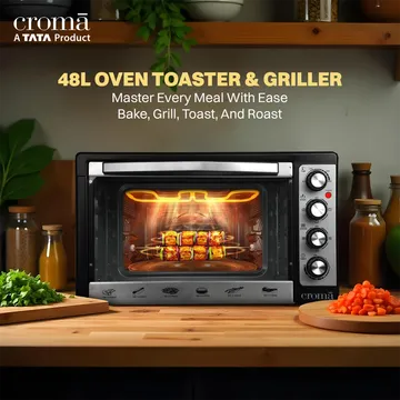 Croma 48L Oven Toaster Grill with Motorized Rotisserie (Black & Silver)