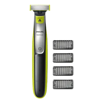 PHILIPS OneBlade Rechargeable Cordless Shaver for Face for Men (60min Runtime, Unique OneBlade Technology, Lime Green & Charcoal Grey)