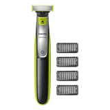 PHILIPS OneBlade Rechargeable Cordless Shaver for Face for Men (60min Runtime, Unique OneBlade Technology, Lime Green & Charcoal Grey)