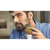 PHILIPS OneBlade Rechargeable Cordless Shaver for Face for Men (60min Runtime, Unique OneBlade Technology, Lime Green & Charcoal Grey)