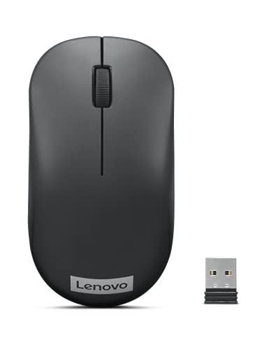 Lenovo 130 Wireless Compact Mouse, 1K DPI Optical sensor, 2.4GHz Wireless NanoUSB, 10m range, 3button(left,right,scroll) upto 3M left/right clicks, 10 month battery, Ambidextrous, Ergonomic