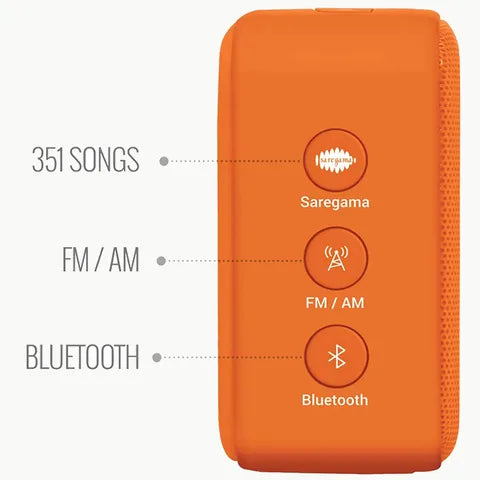 SAREGAMA Carvaan Mini Bhagavad Gita 5W Portable Bluetooth Speaker (5 Hours Playtime, 2.1 Channel, Orange)