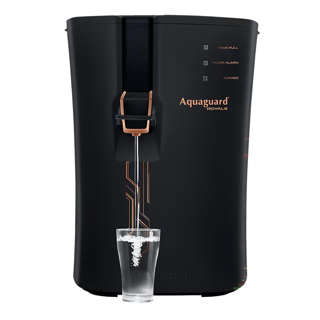 Aquaguard Royale 5.5L RO + UV + MTDS + SS Smart Water Purifier with Active Copper Zinc Booster Tech and 7 Stage Purification (Black/Bronze)