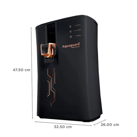 Aquaguard Royale 5.5L RO + UV + MTDS + SS Smart Water Purifier with Active Copper Zinc Booster Tech and 7 Stage Purification (Black/Bronze)