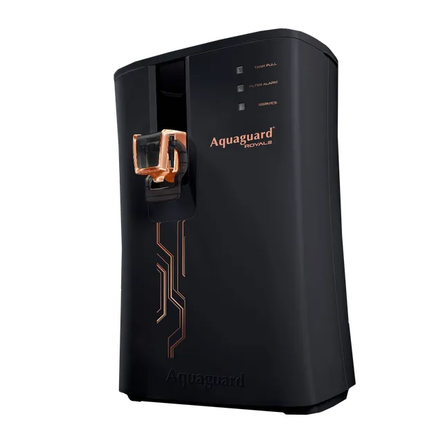 Aquaguard Royale 5.5L RO + UV + MTDS + SS Smart Water Purifier with Active Copper Zinc Booster Tech and 7 Stage Purification (Black/Bronze)