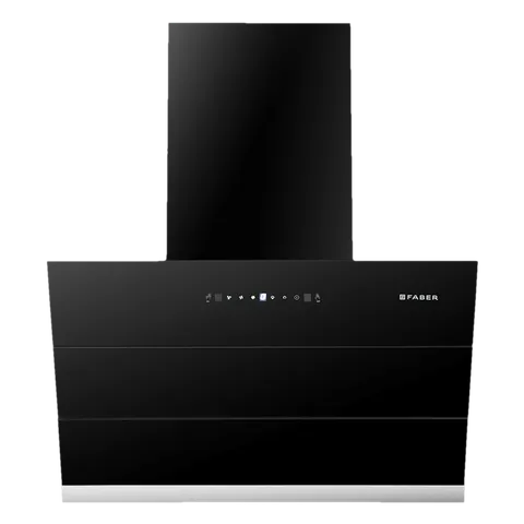 FABER ZENITH FL SC AC BK 60cm 1350m3/hr Ducted Auto Clean Wall Mounted Chimney with Touch Control (Black)