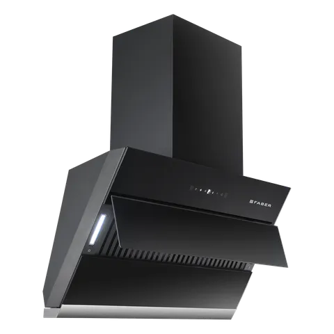 FABER ZENITH FL SC AC BK 60cm 1350m3/hr Ducted Auto Clean Wall Mounted Chimney with Touch Control (Black)