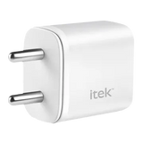 Itek 20W Type A & Type C 2-Port Fast Charger (Short-Circuit Protection, White)