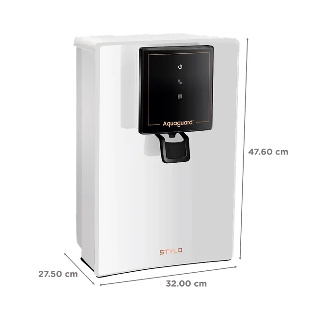 Aquaguard Stylo 6L RO + UV + MTDS Smart Water Purifier with Active Copper Zinc Booster Technology (White)