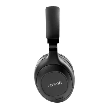 Croma Bluetooth Headphone with Mic (Up to 16 Hours Playback, On Ear, Black)