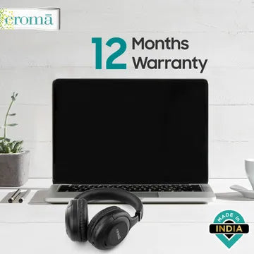 Croma Bluetooth Headphone with Mic (Up to 16 Hours Playback, On Ear, Black)