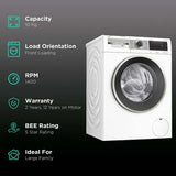 BOSCH 10 kg 5 Star Fully Automatic Front Load Washing Machine (Series 6, WGA254A0IN, EcoSilence Drive, White)