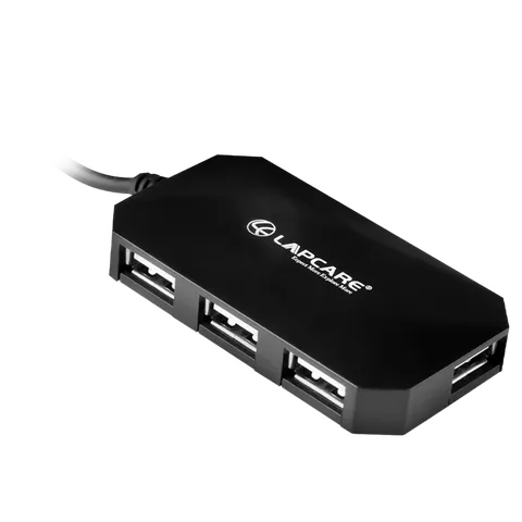 LAPCARE 4-in-1 USB 2.0 Type A to USB 2.0 Type A USB Hub (Over-Current Protection, Black)