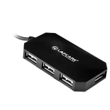 LAPCARE 4-in-1 USB 2.0 Type A to USB 2.0 Type A USB Hub (Over-Current Protection, Black)