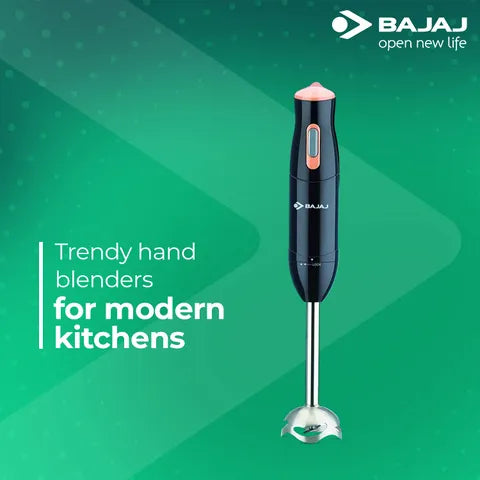 BAJAJ 300 Watt Hand Blender (Silent DC Motor, Black)