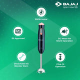 BAJAJ 300 Watt Hand Blender (Silent DC Motor, Black)