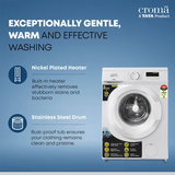 Croma 6 kg 5 Star Fully Automatic Front Load Washing Machine (CRLWFL0605W7901, In-built Heater, White)