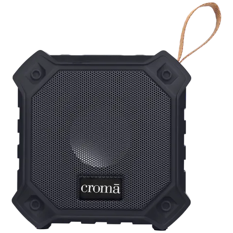 Croma 5W Portable Bluetooth Speaker (IPX7 Waterproof, High Bass, Black)