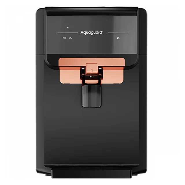 Aquaguard Eden 6L RO + UV + MTDS + SS Smart Water Purifier with Active Copper Zinc Booster Tech and 7 Stage Purification (Deep Black)