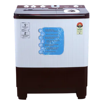 Croma 8.5 kg 5 Star Semi Automatic Washing Machine with Active Soak Function (CRLW085SMF231002, Burgundy)