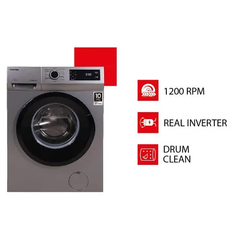 Toshiba 7.5 kg Fully Automatic Front Load Washing Machine (TW-BJ85S2, Silver)