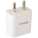 Croma 20W Type C Fast Charger (Type c to type c cable included, Apple compatible, white)