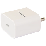 Croma 20W Type C Fast Charger (Type c to type c cable included, Apple compatible, white)