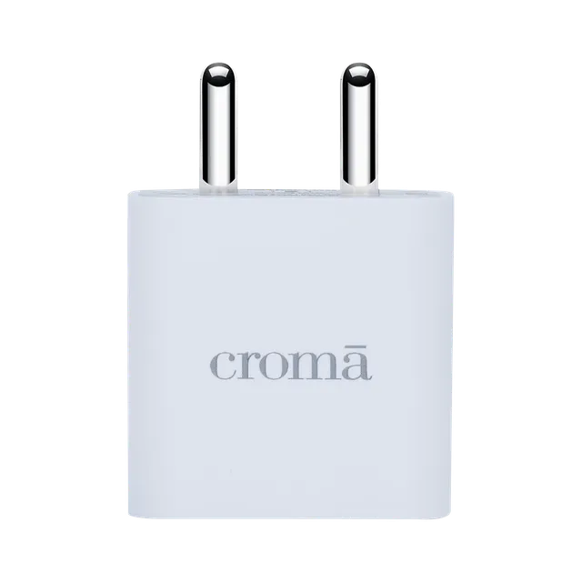 Croma 20W Type C Fast Charger (Type c to type c cable included, Apple compatible, white)