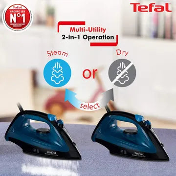 Tefal Steam Essential 1200 Watts 150ml Steam Iron Anti-Calc Feature, FV1028O1