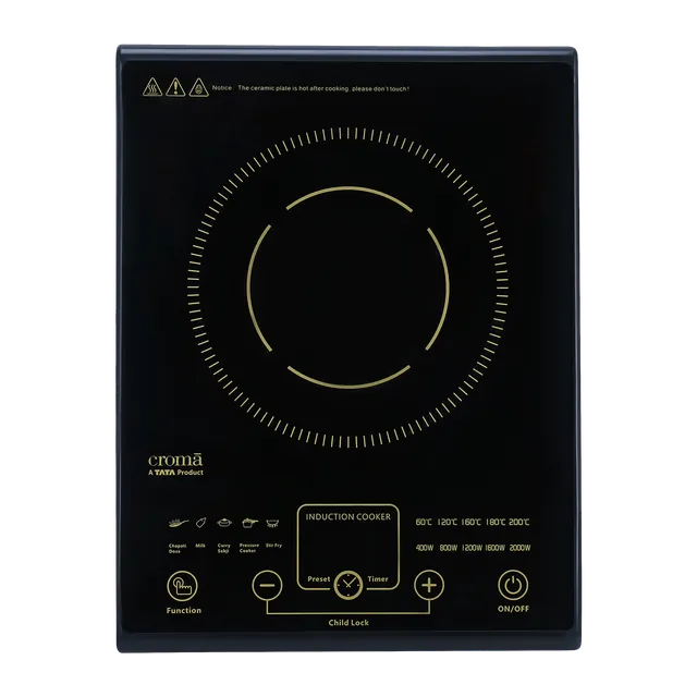 Croma 2000W Induction Cooktop with 5 Preset Menus