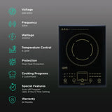 Croma 2000W Induction Cooktop with 5 Preset Menus