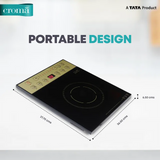 Croma 1600W Induction Cooktop with 7 Preset Menus