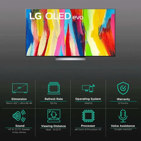 LG 65 Inch OLED evo TV (65C2X)