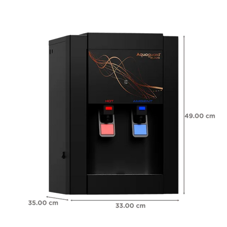 Aquaguard Blaze Slim 3.9L RO + UV + MTDS Hot & Cold Smart Water Purifier with Active Copper Zinc Booster Tech and 7 Stage Purification (Deep Black)