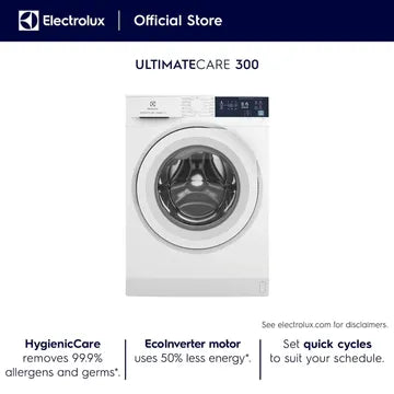 Electrolux 7.5 Kg 5 Star Fully Automatic Front Load Washing Machine (UltimateCare 300, EWF7524D3WB, HygienicCare, White)