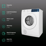 Electrolux UltimateCare 300 7.5 kg Fully Automatic Front Load Dryer (ReverseTumbling Function, EDV754H3WB, White)