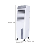 Croma 50 Litres Tower Air Cooler with Inverter Compatible (Ice Chamber, White & Grey)