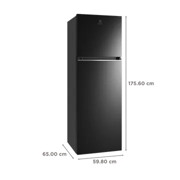 Electrolux 341 Litres 2 Star Frost Free Double Door Refrigerator (Black Steel)