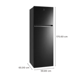 Electrolux 341 Litres 2 Star Frost Free Double Door Refrigerator (Black Steel)