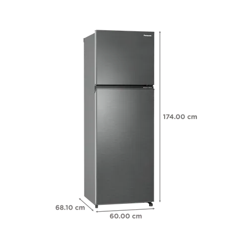 Panasonic Prime 338 Litres 3 Star Frost Free Double Door Convertible Refrigerator (Model: NR-TG357CVHN, Electric Grey)