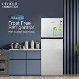 Croma 256 Litres 2 Star Frost Free Double Door Refrigerator with Inverter Technology