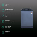 Croma 11 kg 5 Star Inverter Fully Automatic Top Load Washing Machine ( In-built Heater, Mid Black)