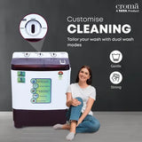 Croma 7 kg 5 Star Semi Automatic Washing Machine with Built-in Soak Function (CRLW070SMF248601, Burgundy)