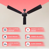 Croma ECO 2 1200mm 3 Blade Copper Motor Ceiling Fan (Energy Efficient, Dark Coffee)