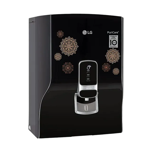 LG PuriCare 8L RO + UV Water Purifier with Mineral Booster (Black with Regal Pattern)