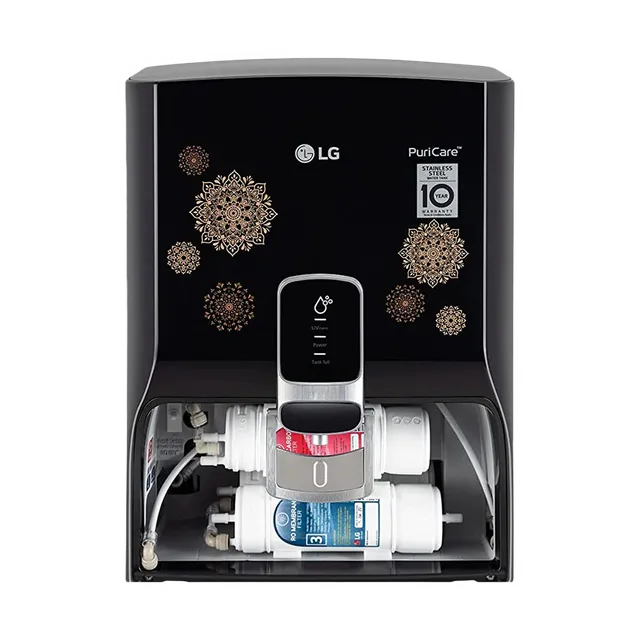 LG PuriCare 8L RO + UV Water Purifier with Mineral Booster (Black with Regal Pattern)