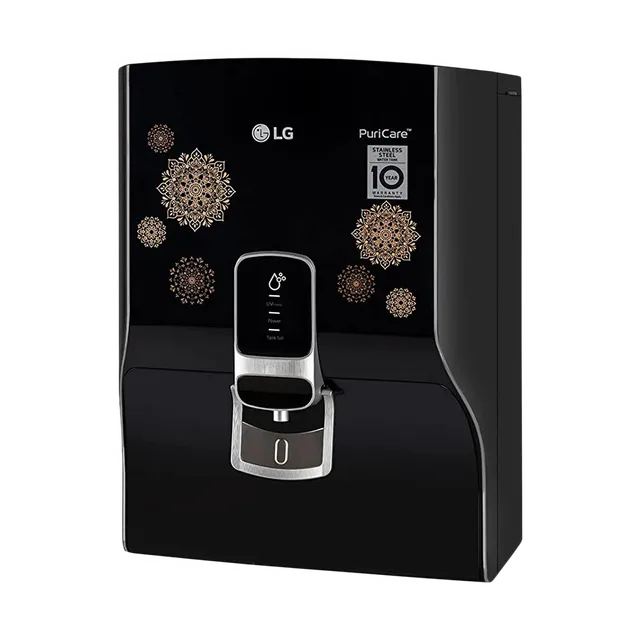 LG PuriCare 8L RO + UV Water Purifier with Mineral Booster (Black with Regal Pattern)