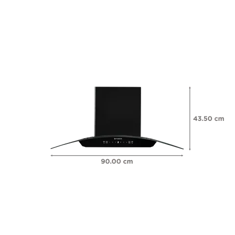 FABER SUNNY IN HC SC FL LG 90cm 1200m3/hr Ducted Auto Clean Wall Mounted Chimney with Touch & Gesture Control (Black)