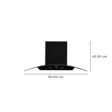 FABER SUNNY IN HC SC FL LG 90cm 1200m3/hr Ducted Auto Clean Wall Mounted Chimney with Touch & Gesture Control (Black)