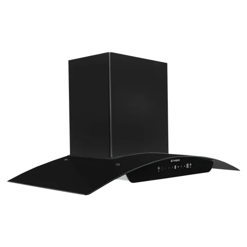 FABER SUNNY IN HC SC FL LG 90cm 1200m3/hr Ducted Auto Clean Wall Mounted Chimney with Touch & Gesture Control (Black)